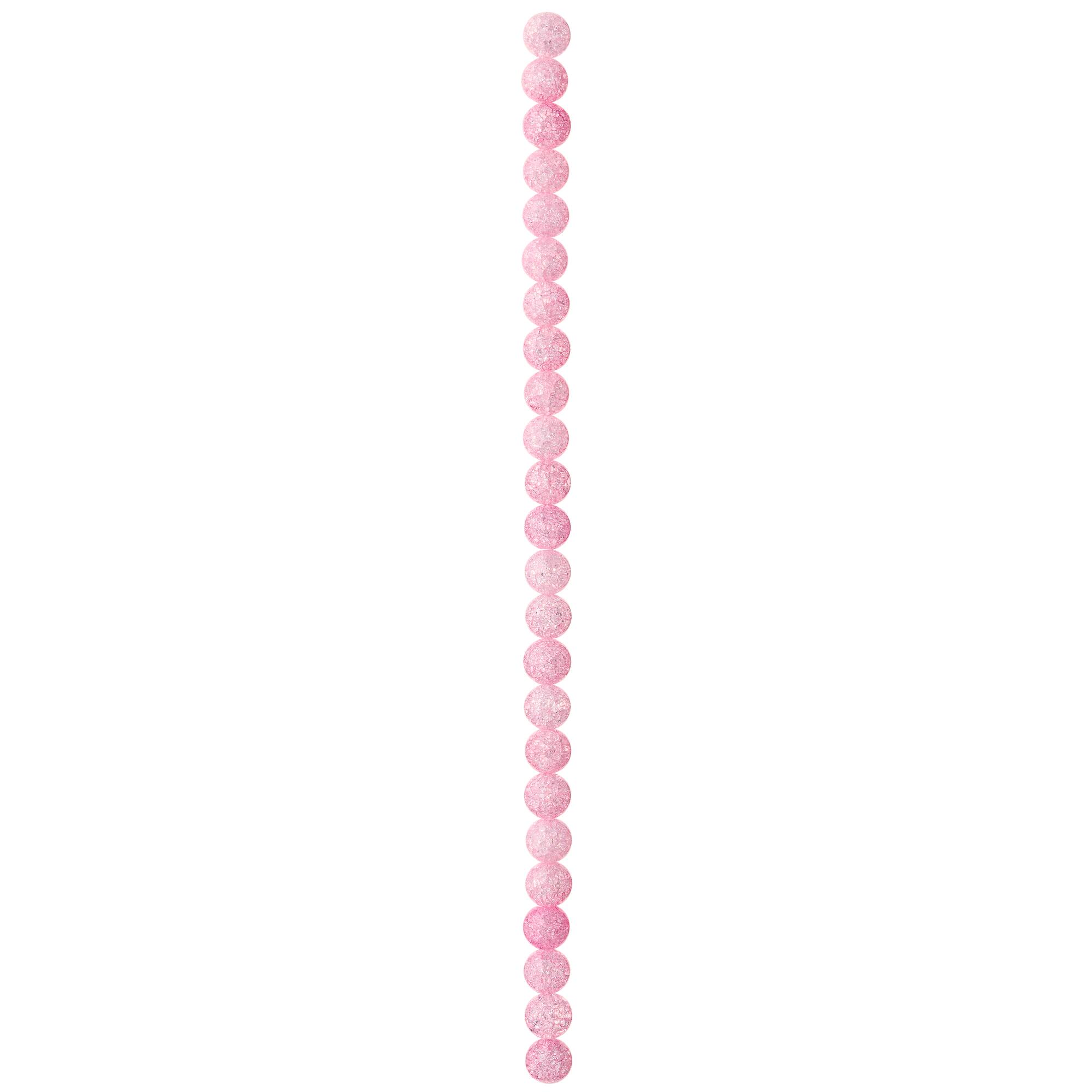 Pink Crackled Quartz Round Beads, 8mm by Bead Landing™